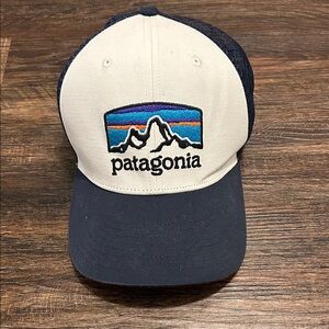 Patagonia Navy and Cream Trucker Hat
